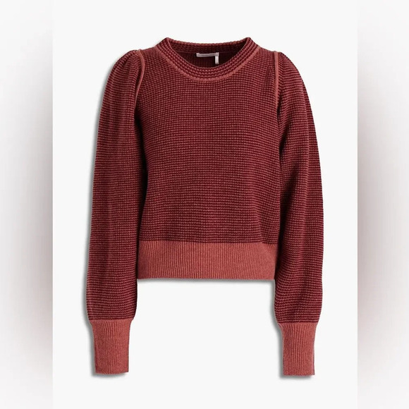 SEE BY CHLOE Puff Sleeve Sweater in Red - Picture 5 of 12